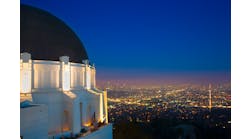 Griffith Observatory sits above Los Angeles.
