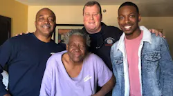 Parker District Fire Department's Chief Deputy Tom Thomas (left) and Capt. Shane Walton (center), along with South Carolina radio host QL Ellison, helped Gay Booker, who had been homeless after her house burned down in November.