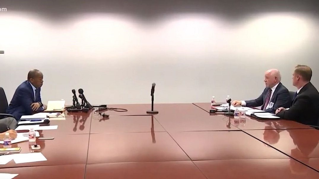 Houston Mayor Sylvester Turner (left) and the city's firefighters union met Wednesday to discuss ways to implement a voter-mandated amendment guaranteeing equal pay for firefighters.