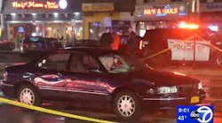A Long Beach volunteer firefighter hit two pedestrians on the way to a fire early Saturday, killing one and seriously injuring the other.