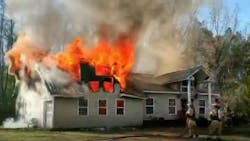 Three South Carolina firefighters were hurt battling a five-alarm house fire.