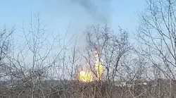 A natural gas pipeline explosion in Noble County, OH, injured one person and damaged three homes Monday.
