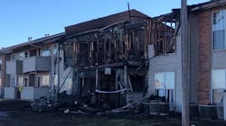 More than 50 firefighters responded to an Oklahoma City, OK, apartment fire early Sunday that killed a woman and three children. More than 50 firefighters responded to an Oklahoma City, OK, apartment fire early Sunday that killed a woman and three children.