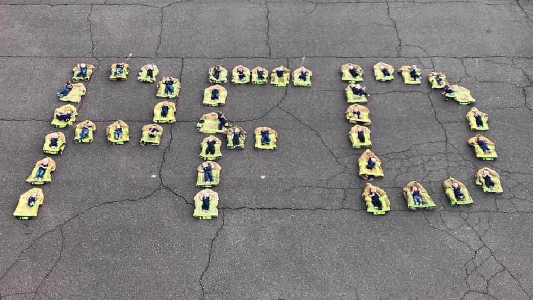 The Phoenix Fire Department featured the 42 babies born to personnel in 2018 in a single photo.