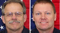 Former Spokane Valley, WA, Fire Capts. Tim Cruger (left) and David Phay. Former Spokane Valley, WA, Fire Capts. Tim Cruger (left) and David Phay.