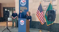 Washington Public Lands Commissioner Hilary Franz unveils her proposed 10-year, $55 million plan to deal with state wildfires during a press conference Thursday.