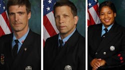 Wilmington firefighters — Lt. Christopher Leach and senior firefighters Jerry Fickes and Ardythe 'Ardy' Hope — died in a row house arson in 2016. Wilmington firefighters — Lt. Christopher Leach and senior firefighters Jerry Fickes and Ardythe 'Ardy' Hope — died in a row house arson in 2016.