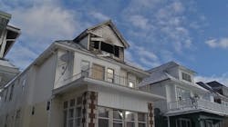 The Buffalo, NY, home where four firefighters suffered burn injuries during an attic fire on Thursday, Jan. 10, 2019. The Buffalo, NY, home where four firefighters suffered burn injuries during an attic fire on Thursday, Jan. 10, 2019.