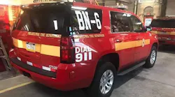 A command vehicle with the Philadelphia Fire Department's newly restored Battalion 6.