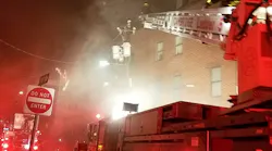 Firefighters struggled with cold temperatures Monday while battling a four-alarm blaze in Cambridge.