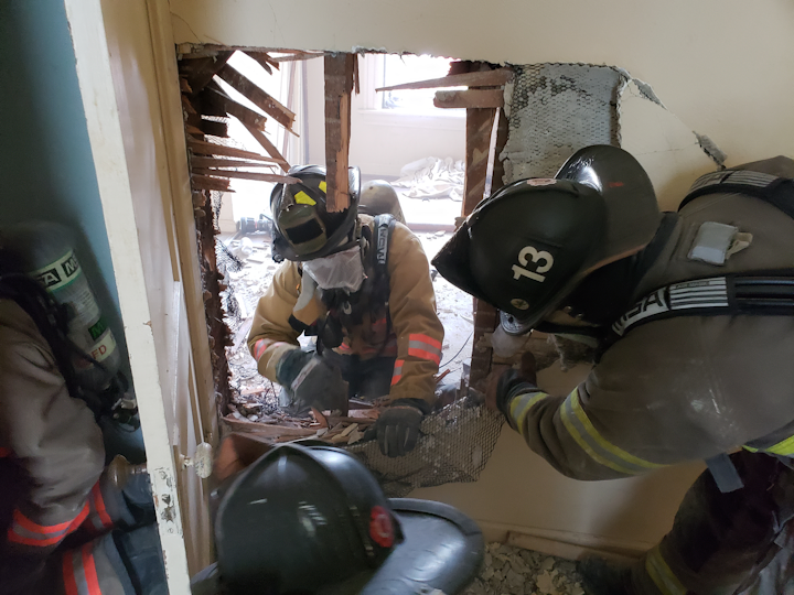 Alternate egress routes may have to be created due to collapse, and training scenarios should include this skill whenever possible.