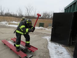 Participating in his department’s annual firefighter challenge was a wakeup call for Berkowsky. Participating in his department’s annual firefighter challenge was a wakeup call for Berkowsky.