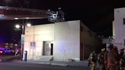 Five people were rescued by Las Vegas firefighters from a fire at a vacant hotel early Friday.