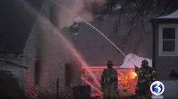 A firefighter was sent to the hospital fighting a fire that killed two people late Sunday afternoon in New Britain, CT.