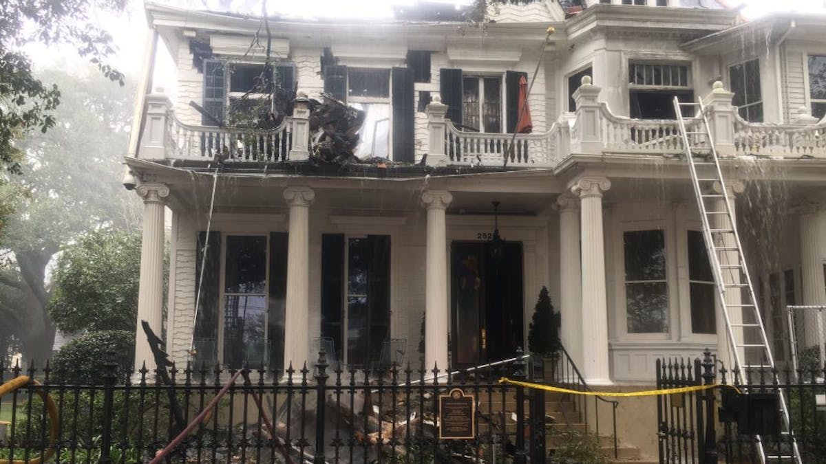New Orleans firefighters battled a seven-alarm blaze Wednesday at a three-story, historic mansion. Crews fought a multiple-alarm fire at the home nearly 12 years earlier.