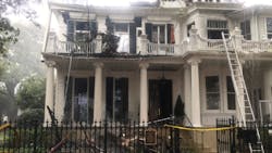 New Orleans firefighters battled a seven-alarm blaze Wednesday at a three-story, historic mansion. Crews fought a multiple-alarm fire at the home nearly 12 years earlier. New Orleans firefighters battled a seven-alarm blaze Wednesday at a three-story, historic mansion. Crews fought a multiple-alarm fire at the home nearly 12 years earlier.