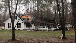 Fire burned down the home of veteran Sandy Springs, GA, firefighter Darnell Musgrove after a lightning strike Wednesday night. Fire burned down the home of veteran Sandy Springs, GA, firefighter Darnell Musgrove after a lightning strike Wednesday night.