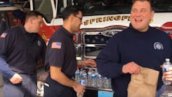 A Springfield restaurant served lunch to firefighters Monday as thanks for their work putting out a fire at the establishment over the weekend. A Springfield restaurant served lunch to firefighters Monday as thanks for their work putting out a fire at the establishment over the weekend.