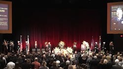 Mourners, including several hundred from fire departments around Southern California, attended the memorial service for Garden Grove Fire Chief Tom Schultz, who died only weeks after he was diagnosed with stage 4 pancreatic and liver cancer.