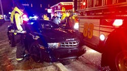 A Wayne Township, IN, fire apparatus was hit by a driver trying to speed away from the scene early Sunday. A Wayne Township, IN, fire apparatus was hit by a driver trying to speed away from the scene early Sunday.