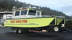 The East Side Fire District, located on the shores of Lake Coeur d’Alene in Harrison, Idaho, took delivery of this 32-foot custom-built Lake Assault Boats fireboat. The boat offers significant performance improvements in water pumping capability, response time, and water-based rescue operations.