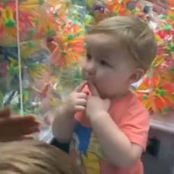 Fairhope, AL, firefighters rescued a 2-year-old boy who had become trapped in a claw machine. Fairhope, AL, firefighters rescued a 2-year-old boy who had become trapped in a claw machine.