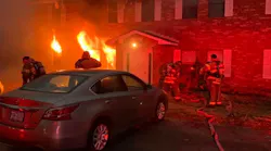 Neighbors with a ladder were able to rescue three people from a burning Morehead City apartment Wednesday.