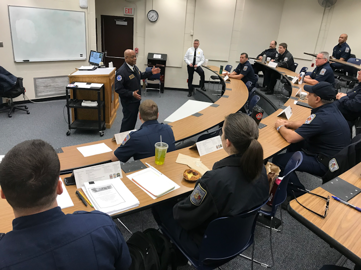 Post-promotional training at every level includes an Officer Development Academy for Captain II’s (whose scope of responsibility includes riding up as battalion chiefs).