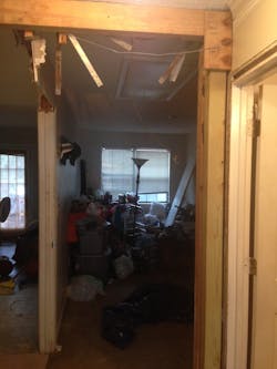 The extrication necessitated the removal of approximately 6 feet of interior wall. The extrication necessitated the removal of approximately 6 feet of interior wall.