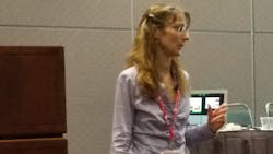 Clinical exercise physiologist Tiffany Lipsey speaks to Firehouse World attendees in Los Angeles on Tuesday, March 26, 2019. Clinical exercise physiologist Tiffany Lipsey speaks to Firehouse World attendees in Los Angeles on Tuesday, March 26, 2019.