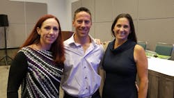 San Diego firefighters Amber Taddeo, Tony Taddeo and Jeri Miuccio at Firehouse World in Los Angeles on Thursday, March 28, 2019. San Diego firefighters Amber Taddeo, Tony Taddeo and Jeri Miuccio at Firehouse World in Los Angeles on Thursday, March 28, 2019.
