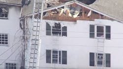 At least five firefighters were hospitalized battling the fire in Berwick, ME, that had between 50 and 75 firefighters from 12 Maine and New Hampshire departments responding. At least five firefighters were hospitalized battling the fire in Berwick, ME, that had between 50 and 75 firefighters from 12 Maine and New Hampshire departments responding.