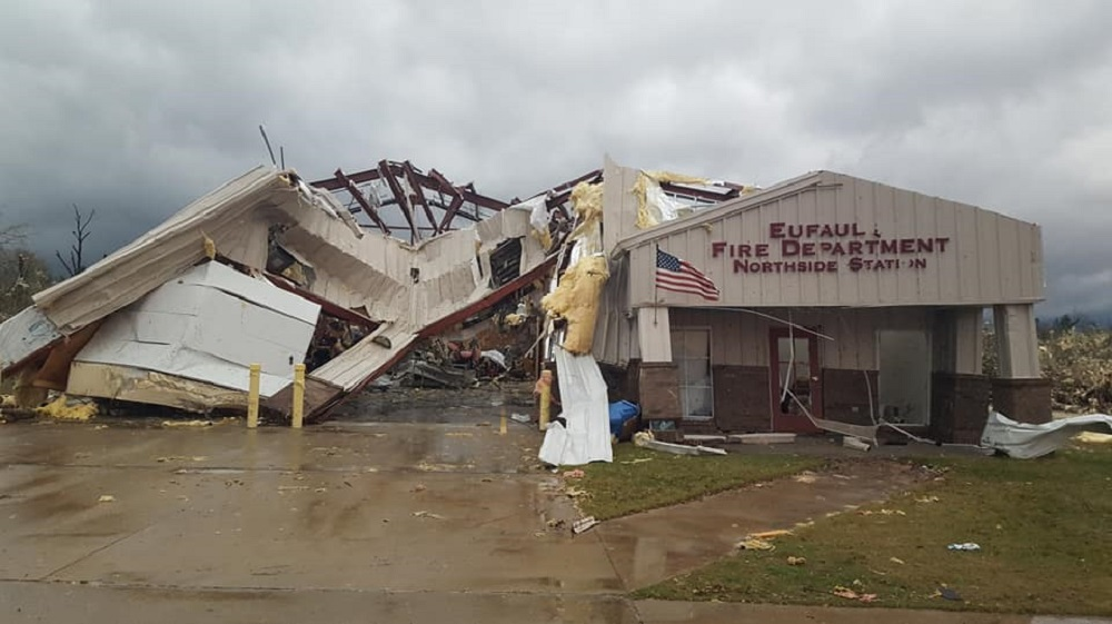 Eufaula AL Fire Station Destroyed in Tornado Firehouse