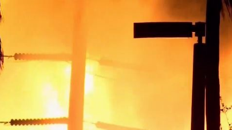 Fort Lauderdale firefighters battled a large fire that broke out at a power station following a lightning strike.