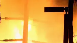 Fort Lauderdale firefighters battled a large fire that broke out at a power station following a lightning strike.