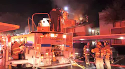 Fort Worth, TX, firefighters battled a two-alarm blaze early Wednesday at an apartment complex. At least eight units were damaged, including one belonging to a Fort Worth firefighter.