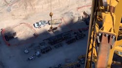 Clark County, NV, firefighters rescued an injured worker who was hurt 59 stories up at the Resort World construction site in Las Vegas on Monday.