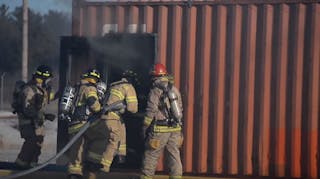 Firefighters attending the Saginaw County, MI, Fire Academy participated in a live fire training exercise Monday.