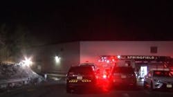 Four people were hospitalized from a chemical spill early Friday at a postal service distribution center in Springfield. Four people were hospitalized from a chemical spill early Friday at a postal service distribution center in Springfield.