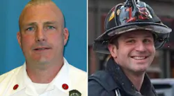 Boston Lt. Edward Walsh of Engine Co. 33 (left) and firefighter Michael Kennedy of Ladder Co. 15.