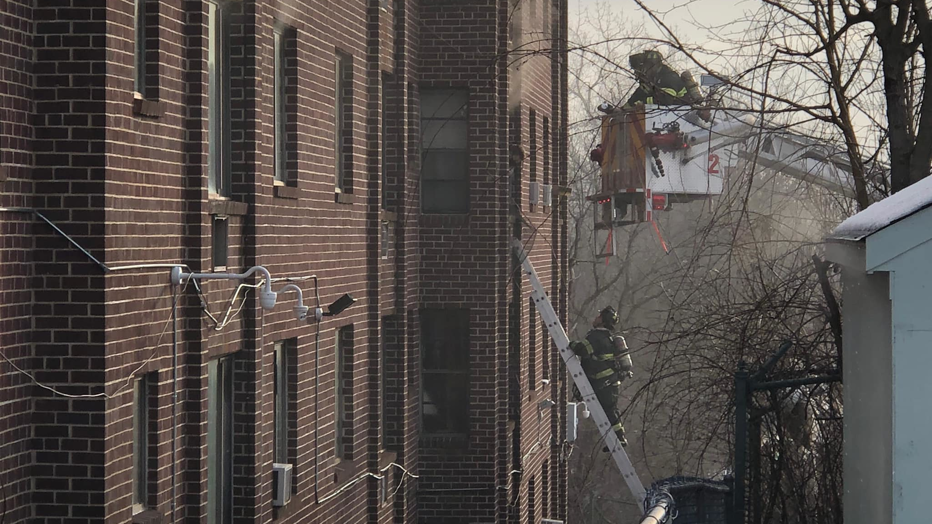 Hartford, CT, firefighters rescued around a dozen people from an apartment blaze Thursday.