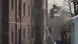 Hartford, CT, firefighters rescued around a dozen people from an apartment blaze Thursday. Hartford, CT, firefighters rescued around a dozen people from an apartment blaze Thursday.