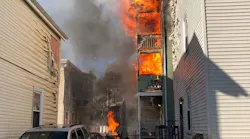 An off-duty Nahant, MA, firefighter led 13 people to safety from a burning building Wednesday.