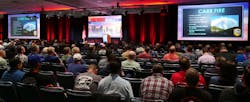 Firehouse World attendees listen to CAL FIRE Director Thom Porter's keynote address during opening ceremonies at the Los Angeles Convention Center on Tuesday, March 26, 2019. Firehouse World attendees listen to CAL FIRE Director Thom Porter's keynote address during opening ceremonies at the Los Angeles Convention Center on Tuesday, March 26, 2019.