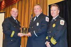 Picture left to right, Tennessee Public Educators Association President Daniel Adams, Kingsport, TN, Fire Department Public Education Officer Barry Brickey and Kingsport, TN, Assistant Chief Jim Everhart.