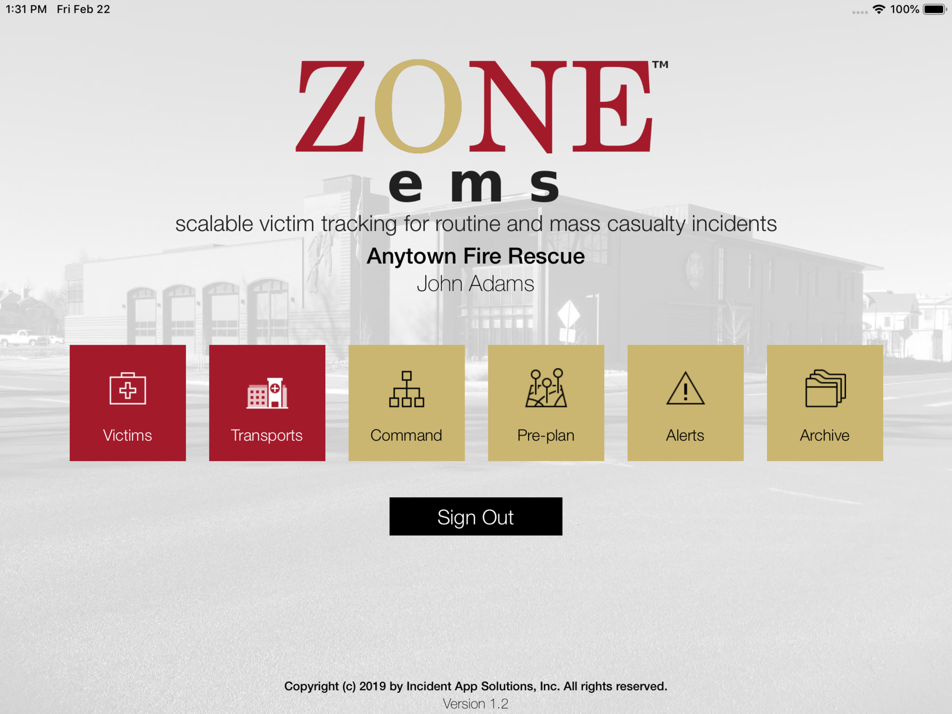 Incident App 5c7ff95d33fbc