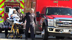 After an ammonia spill Thursday in Beach Park, IL, an injured woman arrives at Vista East Medical Center in Waukegan.