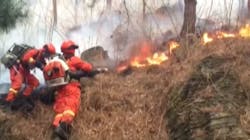 At least 26 firefighters were killed battling a forest fire in China's southwest Sichuan province. At least 26 firefighters were killed battling a forest fire in China's southwest Sichuan province.