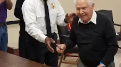 The Lynn, MA, Fire Department celebrated the 100th birthday of Rocco 'Rocky' Brienzo, the department's oldest living retired firefighter, on Friday.