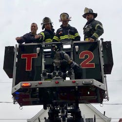 WWE wrestlers Sheamus and Cesaro visited a Secaucus fire station Friday to drop off furniture and appliances for the firefighters.